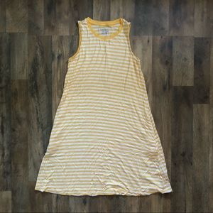 Time & Tru Women's Yellow/White Striped Dress Size S